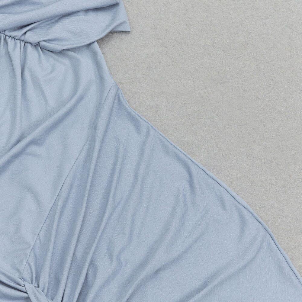 AIIZIE RUCHED SLIT MAXI DRESS IN BLUE - product image