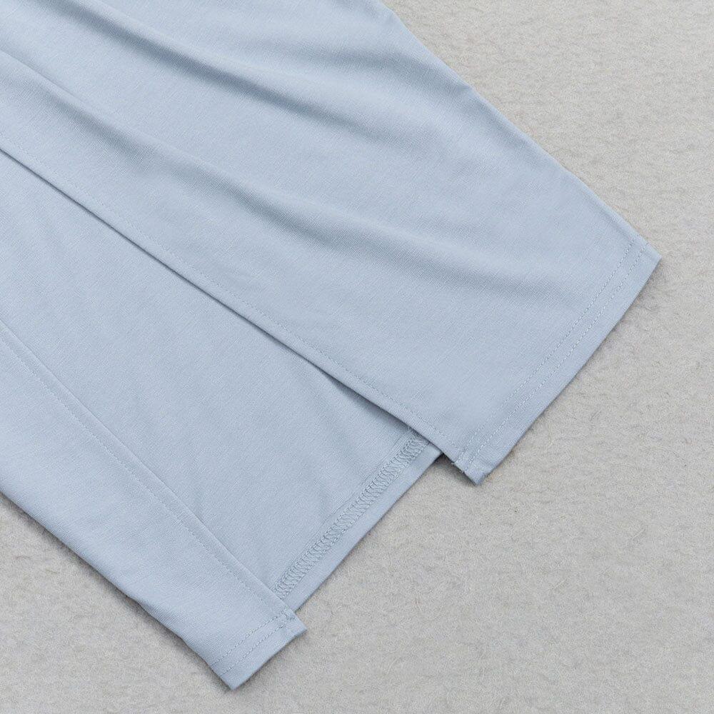 AIIZIE RUCHED SLIT MAXI DRESS IN BLUE - product image