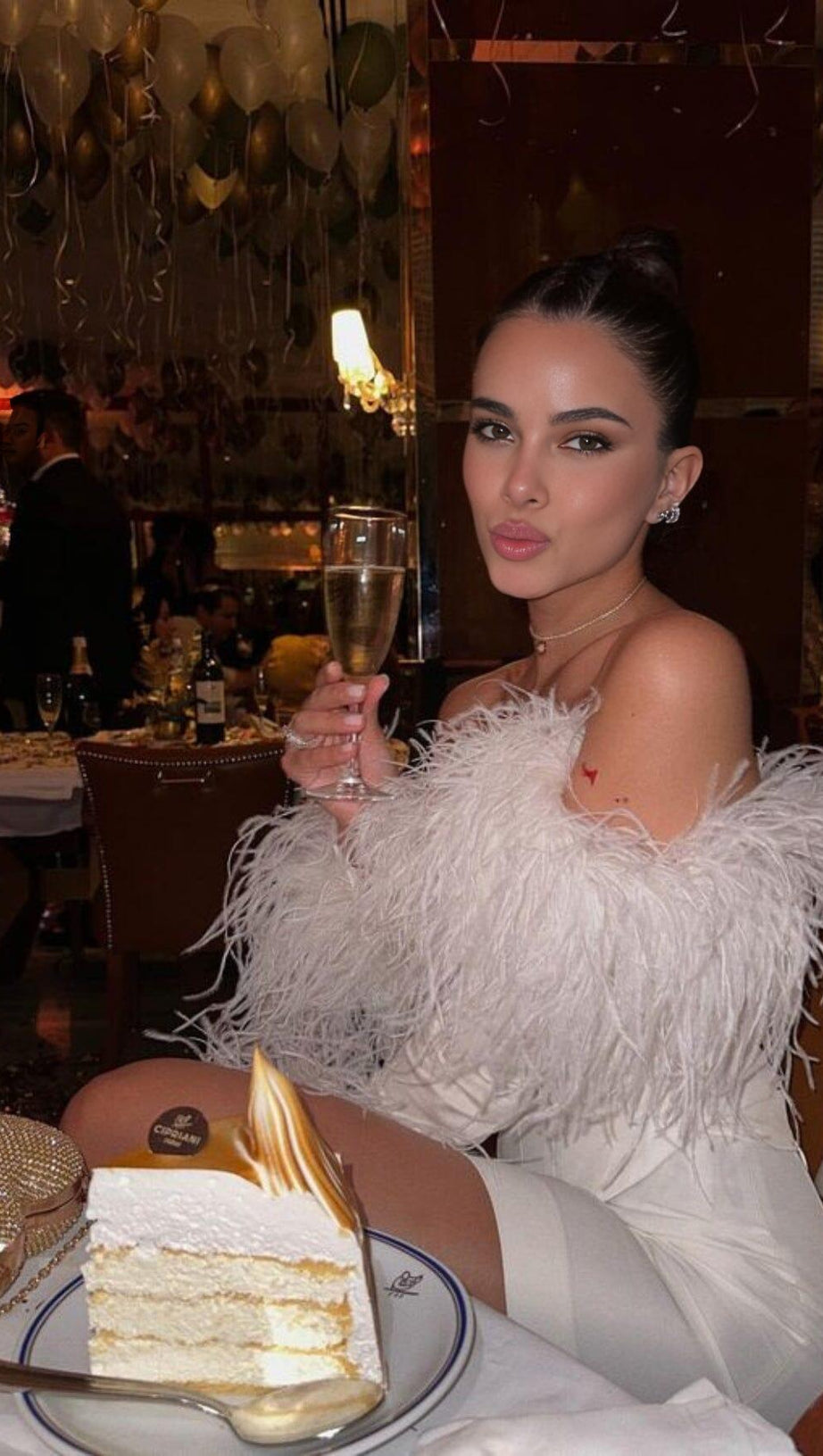 FEATHER CORSET MINI DRESS IN WHITE