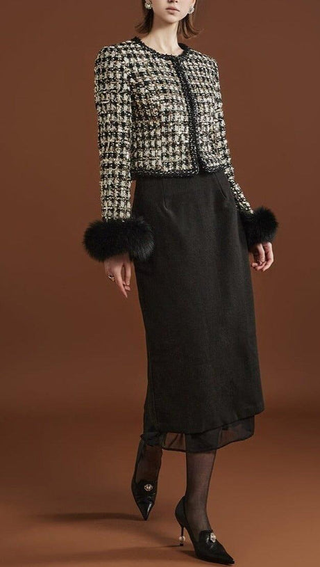 GIACCA IN PELLICCIA DI TWEED CON SPANGOL