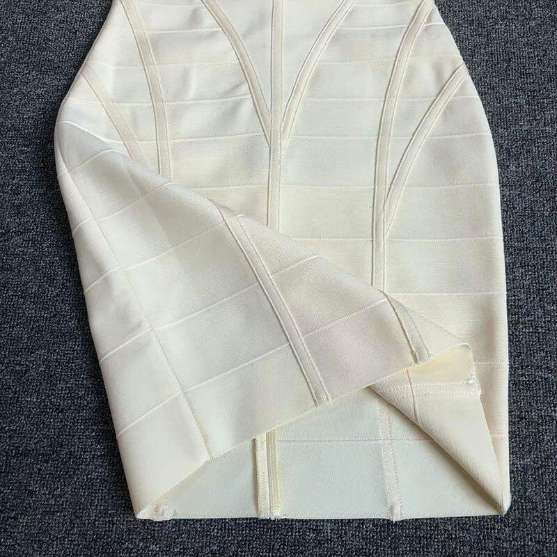 MINI ABITO SENZA SPALLINE CON BENDAGGI