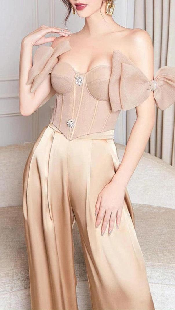 AIIZIE SATIN CORSET TWO PIECES SUIT - product image