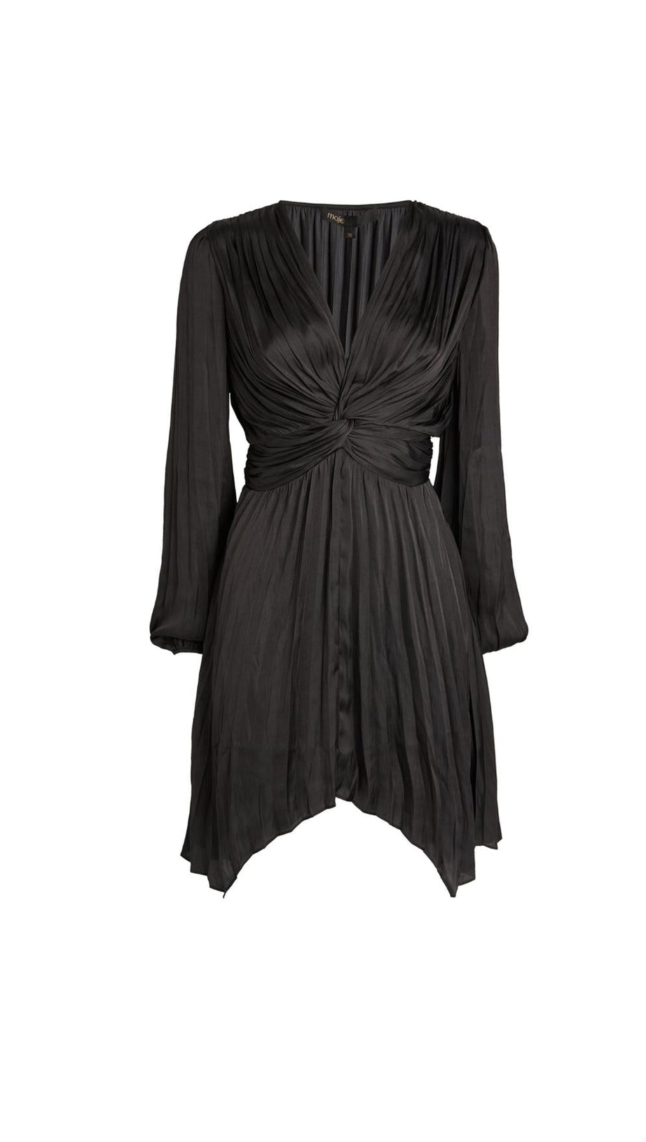 SATIN PLEATED MINI DRESS