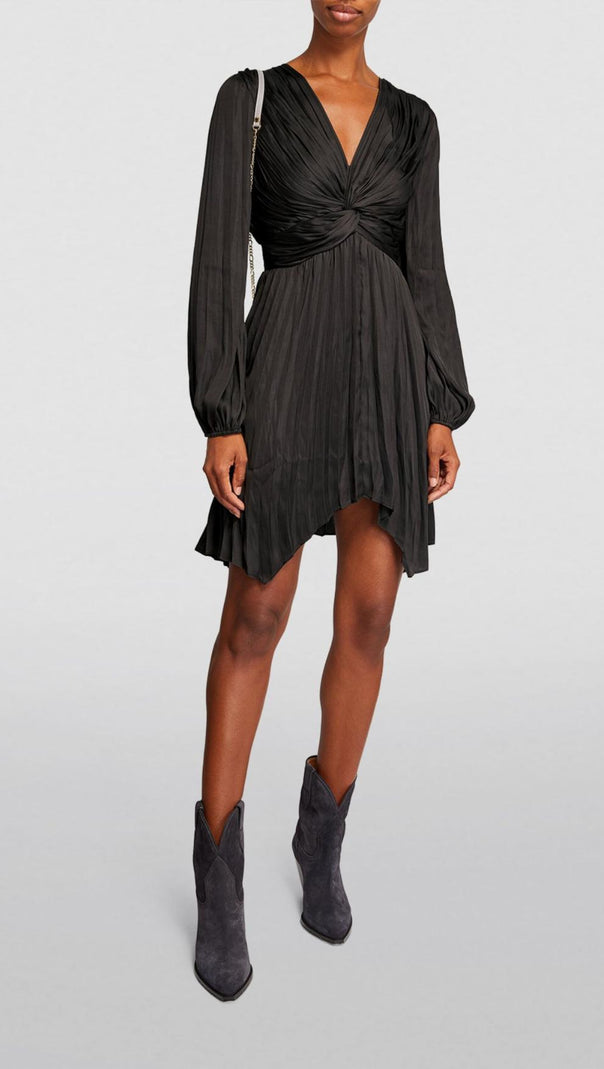 AIIZIE SATIN PLEATED MINI DRESS - product image