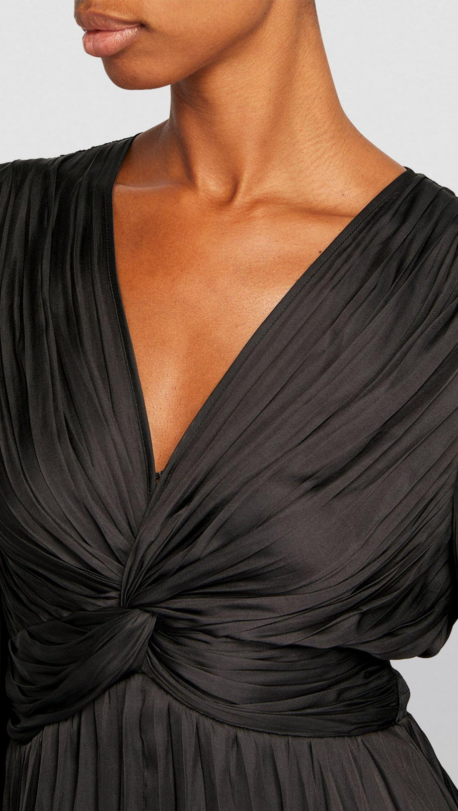 SATIN PLEATED MINI DRESS