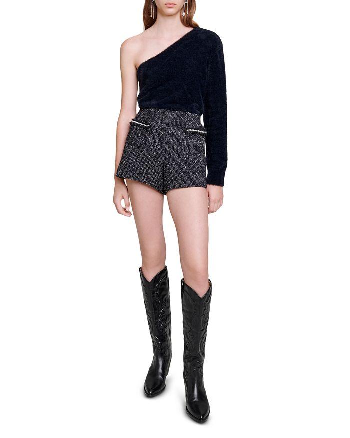 AIIZIE SEQUIN BEAD TRIM TWEED SHORTS - product image