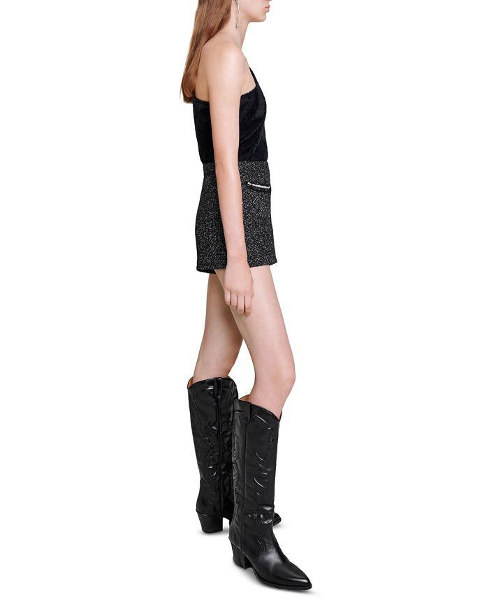 AIIZIE SEQUIN BEAD TRIM TWEED SHORTS - product image