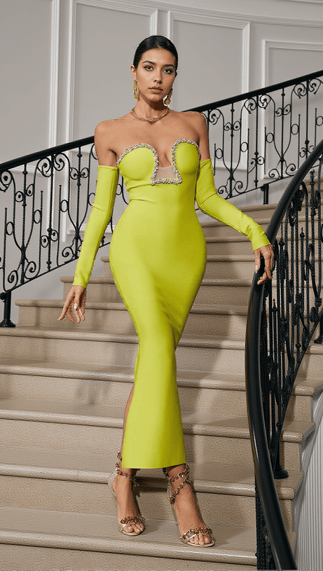 ABITO LUNGO CON SPALLE SCOPERTE ALEJANDRA CRYSTAL