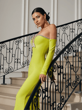 Alejandra Crystal Off Shoulder Maxi Dress