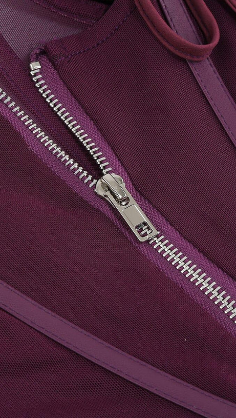 ABITO MIDI CON CORSETTO DI PAILLETTES COLOR VINO