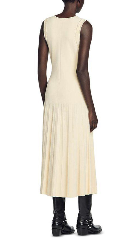 SLEEVELESS KNIT MIDI DRESS