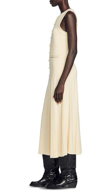 SLEEVELESS KNIT MIDI DRESS