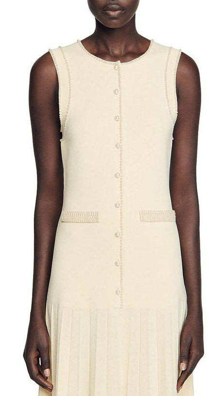 SLEEVELESS KNIT MIDI DRESS