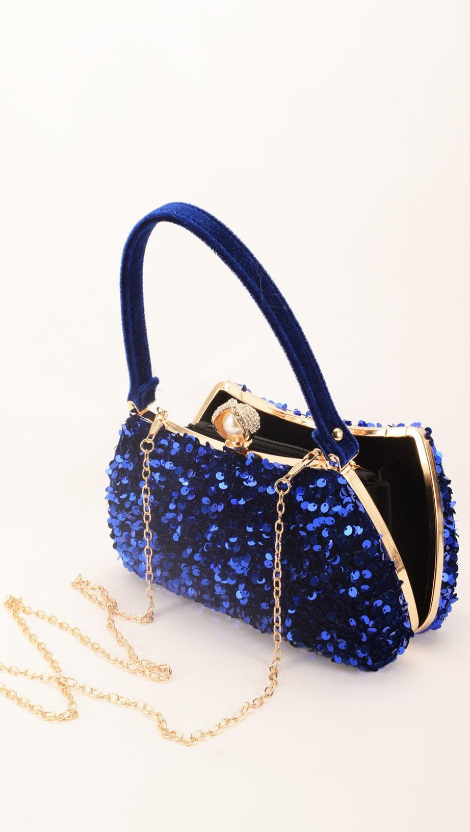 SOLID COLOR SEQUIN CLUTCH