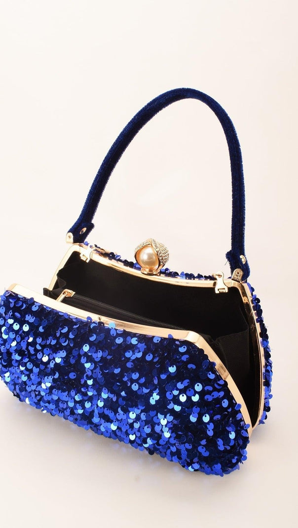 AIIZIE SOLID COLOR SEQUIN CLUTCH - product image