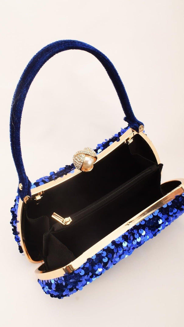 AIIZIE SOLID COLOR SEQUIN CLUTCH - product image