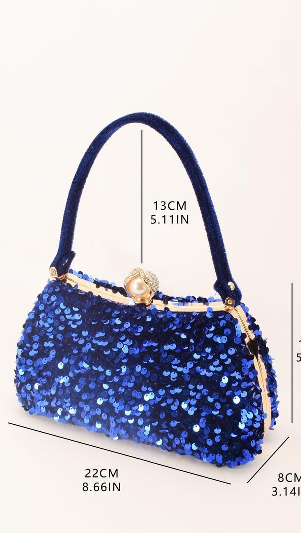 AIIZIE SOLID COLOR SEQUIN CLUTCH - product image
