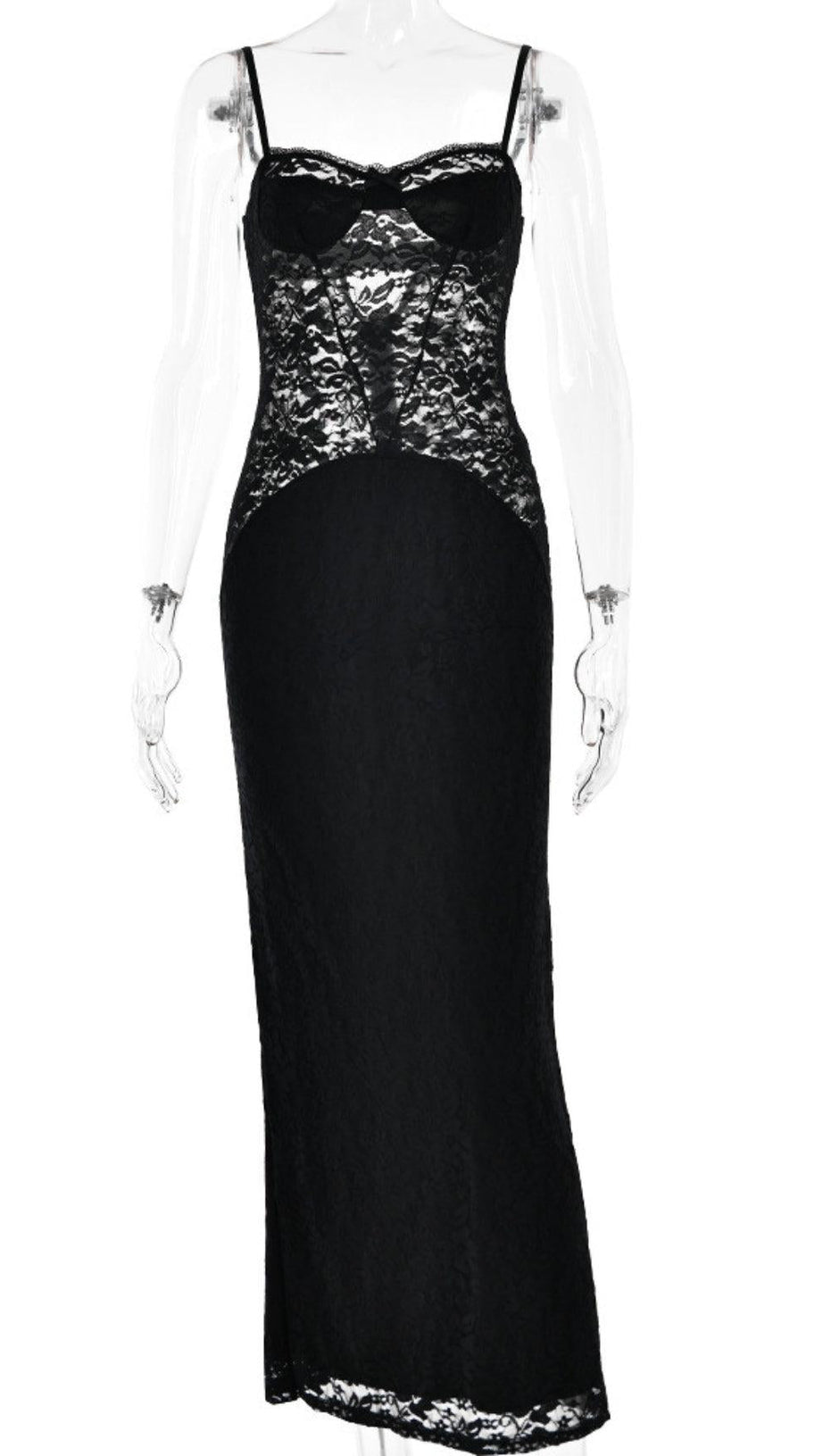 SPAGHETTI LACE MAXI DRESS