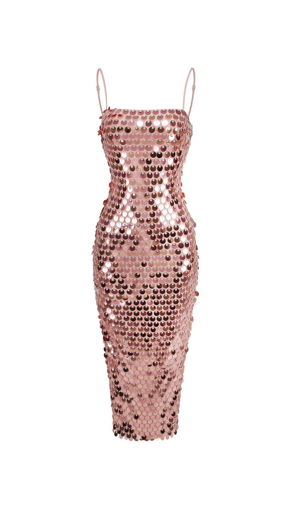STRAP MIDI DRESS IN SEQUINS