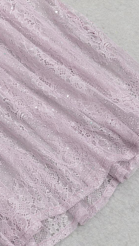 STRAPLESS CORSET LACE MAXI DRESS