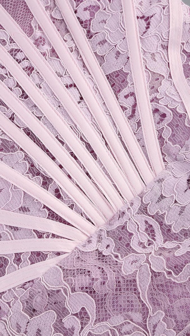 AIIZIE STRAPLESS LACE APPLIQUES MINI DRESS - product image
