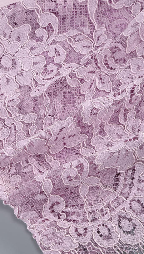 STRAPLESS LACE APPLIQUES MINI DRESS