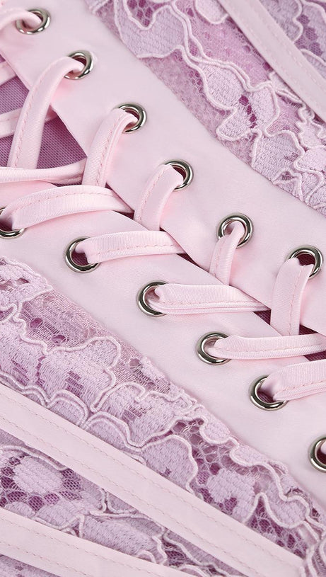 STRAPLESS LACE APPLIQUES MINI DRESS