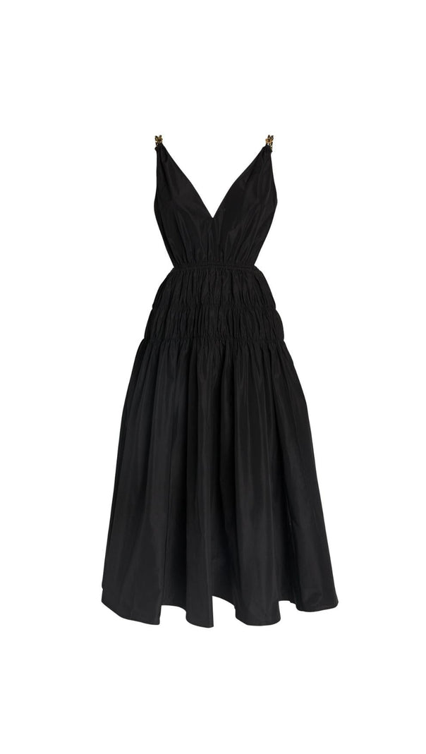 AIIZIE TAFFETA CUTOUT MIDI DRESS - product image