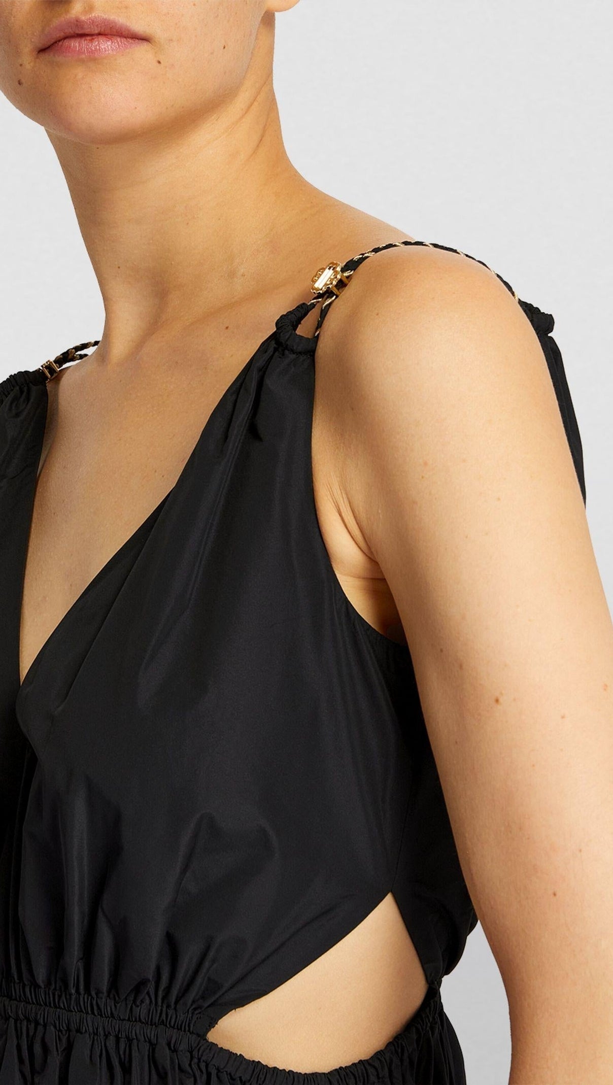 AIIZIE TAFFETA CUTOUT MIDI DRESS - product image