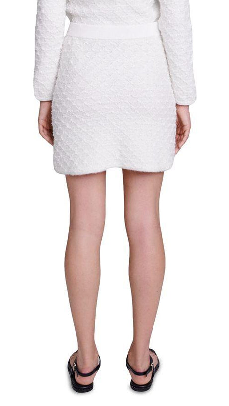 TEXTURED KNITTED MINI SKIRT