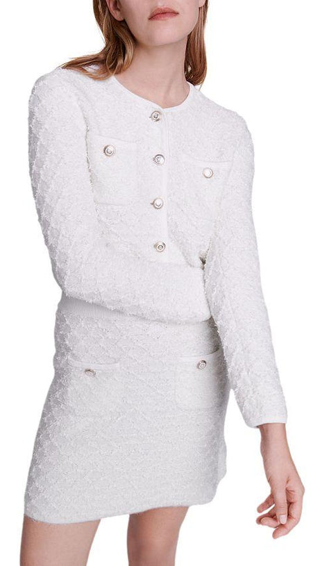 TEXTURED KNITTED MINI SKIRT