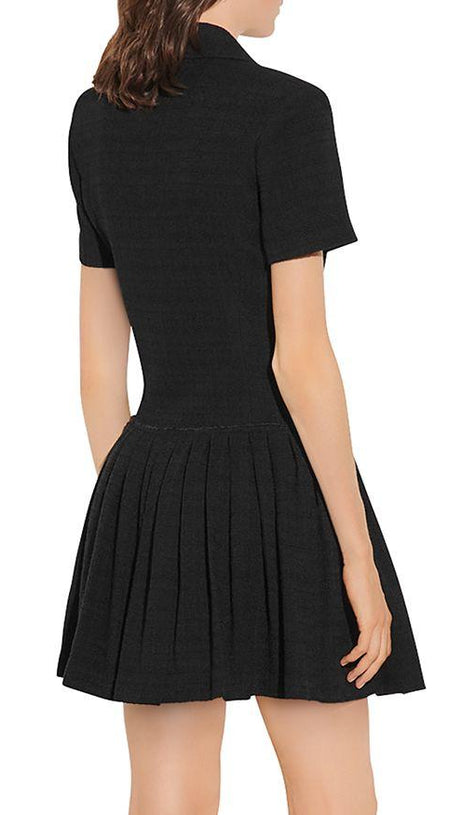 TWEED DRESS IN BLACK