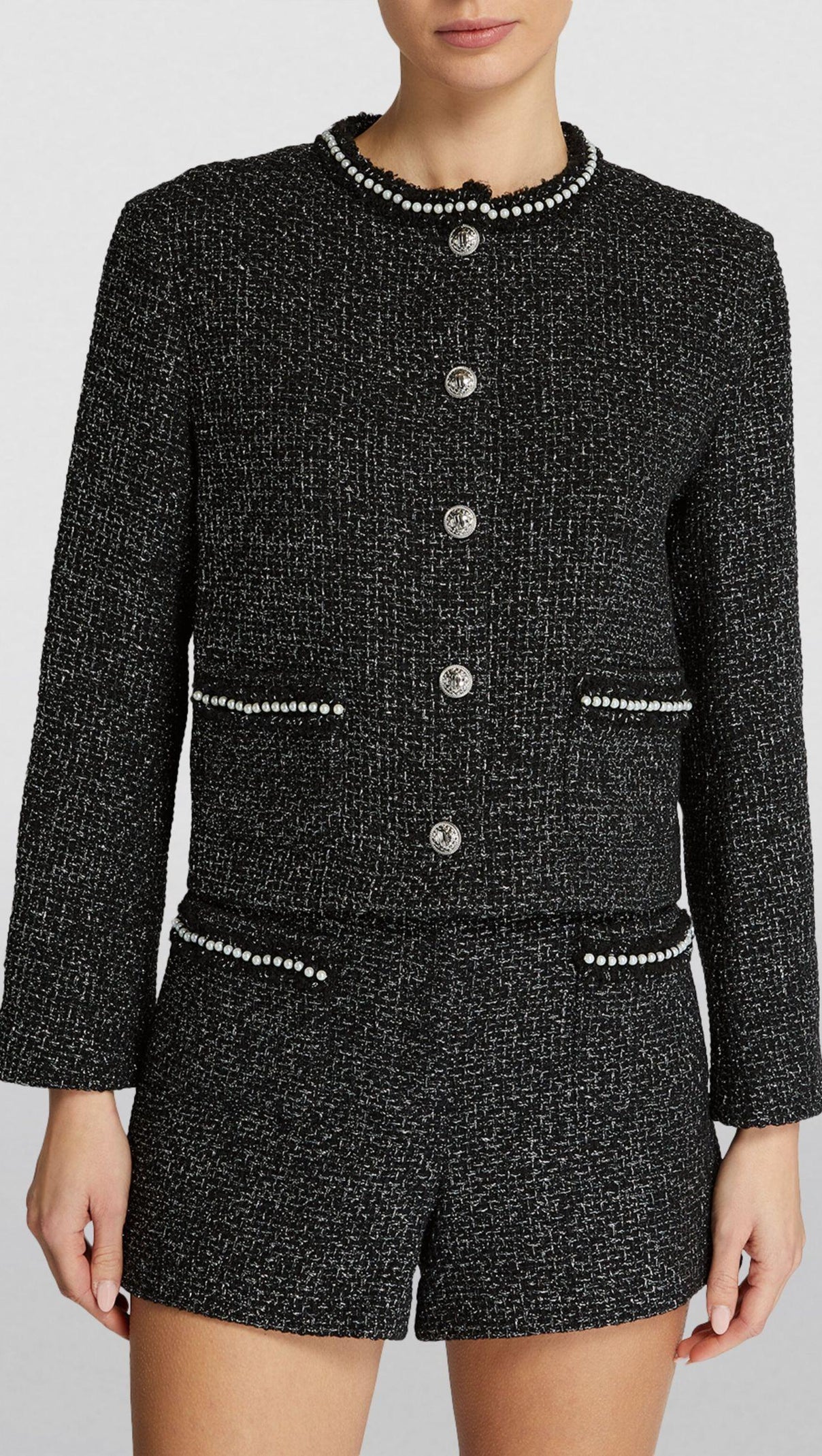 AIIZIE TWEED PEARL-EMBELLISHED FRENCH JACKET - product image