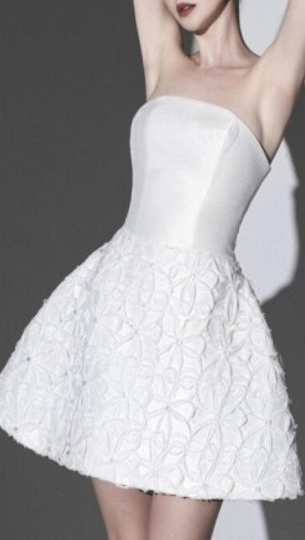 AIIZIE WHITE EMBELLISHED STRAPLESS MINI DRESS - product image