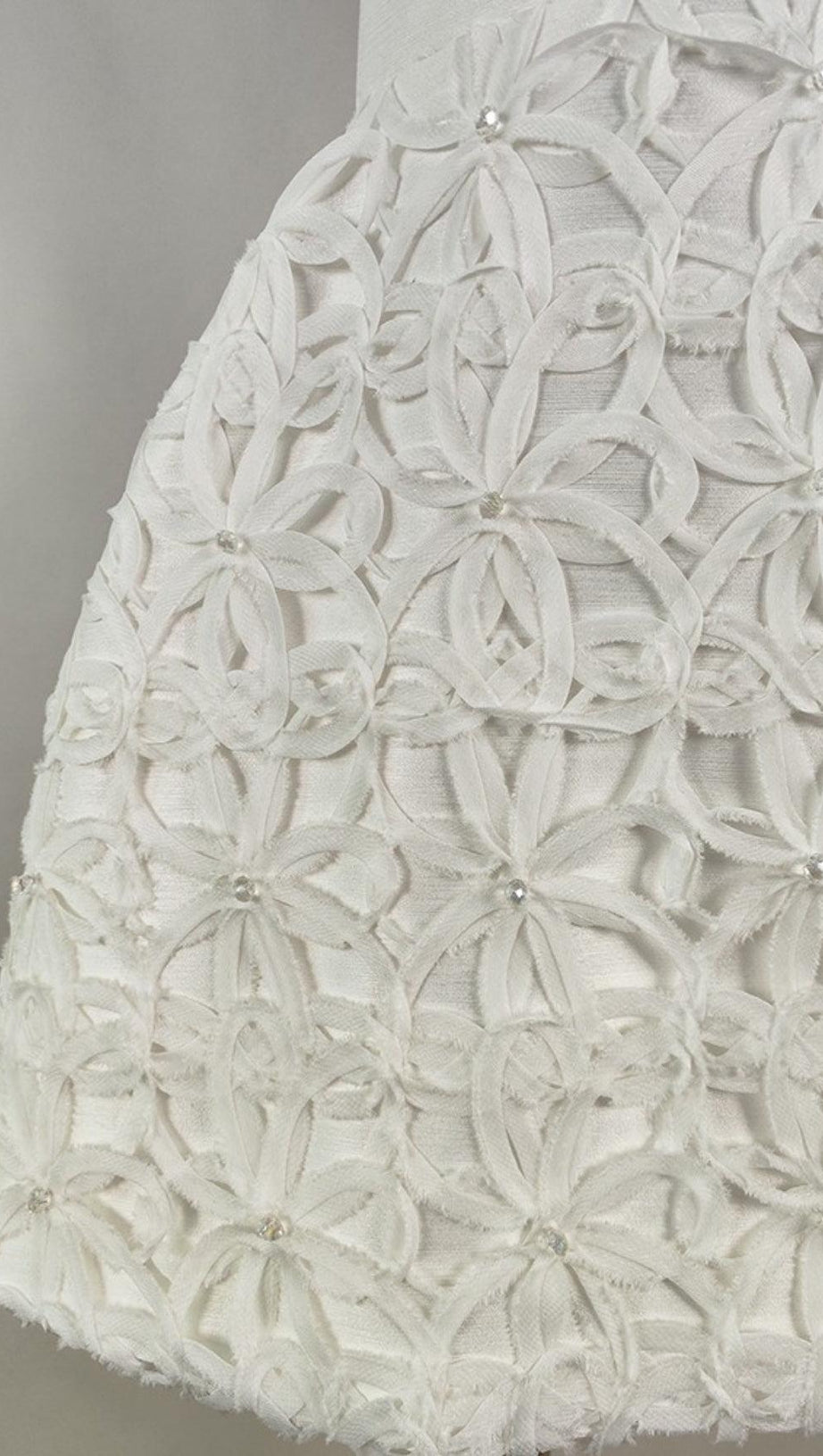 WHITE EMBELLISHED STRAPLESS MINI DRESS