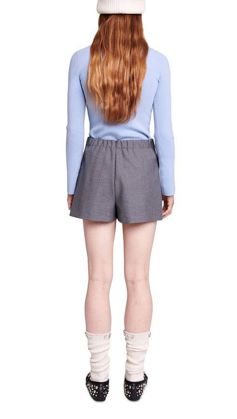 WRAP OVER-PANEL STRETCH-WOVEN SHORTS