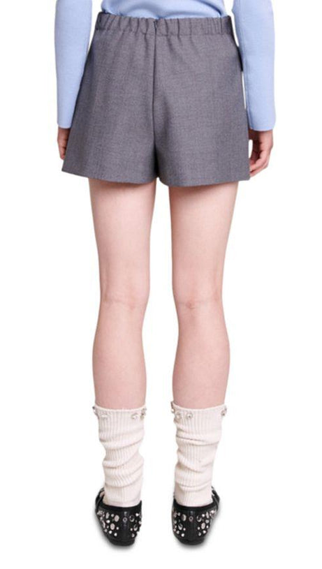 WRAP OVER-PANEL STRETCH-WOVEN SHORTS