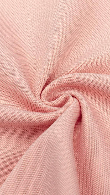 ABITO MIDI BUSTIER IN PIZZO CON MONOSPALLA ROSA 