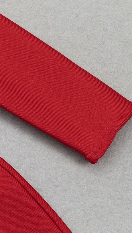 ABITO BUSTIER CON MONOMANICA ROSSO 