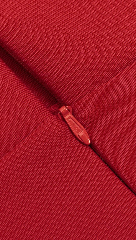 ABITO BUSTIER CON MONOMANICA ROSSO 