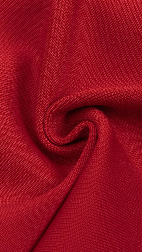 ABITO BUSTIER CON MONOMANICA ROSSO 