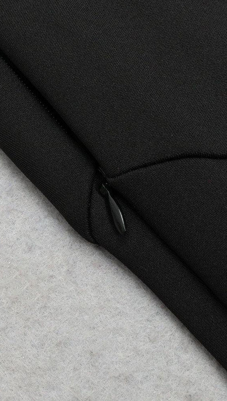 ONE-SHOULDER HIGH SPLIT VELVET MIDI DRESS