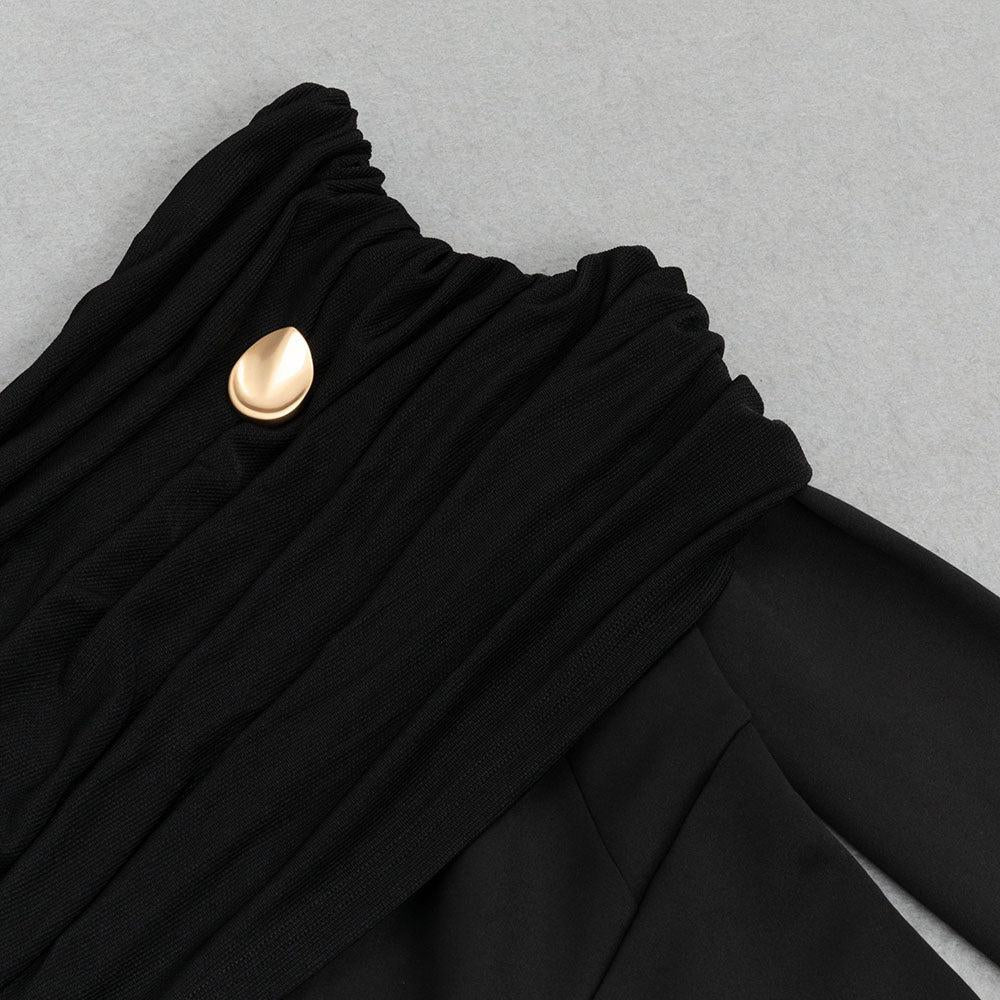 AIIZIE ONE-SHOULDER HIGH SPLIT VELVET MIDI DRESS - product image