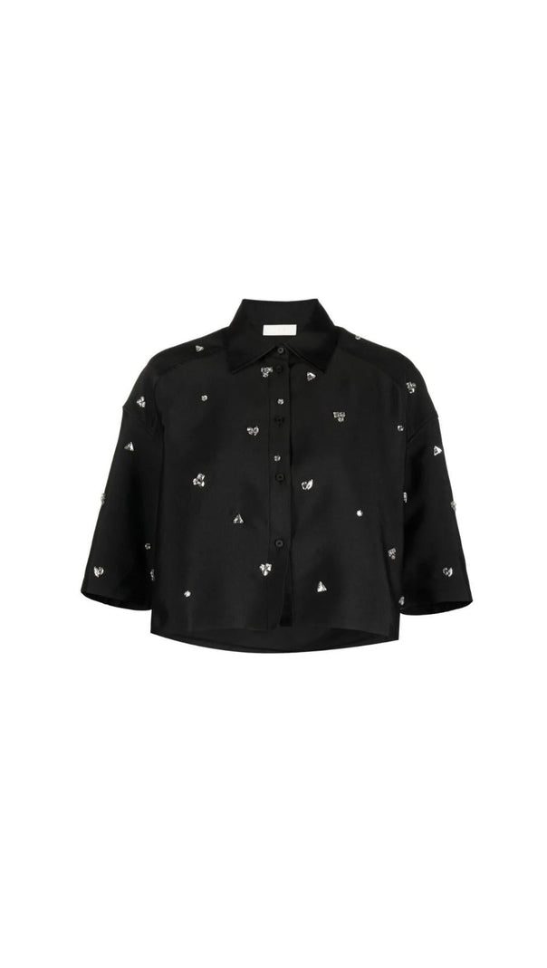 AIIZIE OVERSIZED CROPPED EMBELLISHED SHIRT - product image