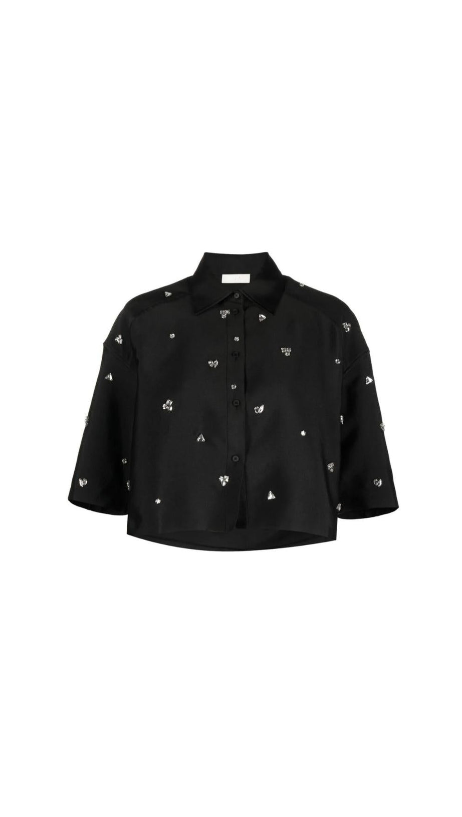 OVERSIZED CROPPED EMBELLISHED SHIRT