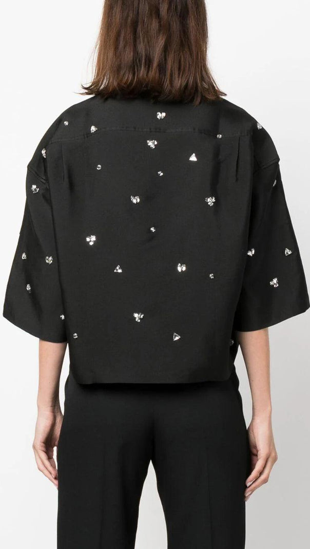 AIIZIE OVERSIZED CROPPED EMBELLISHED SHIRT - product image