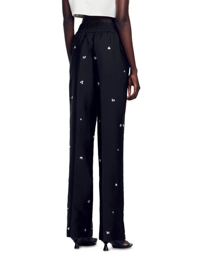 Oversized Embellished Taffeta Pants