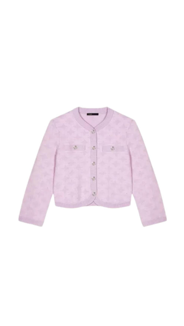 AIIZIE PALE PINK MENTHE CARDIGAN - product image