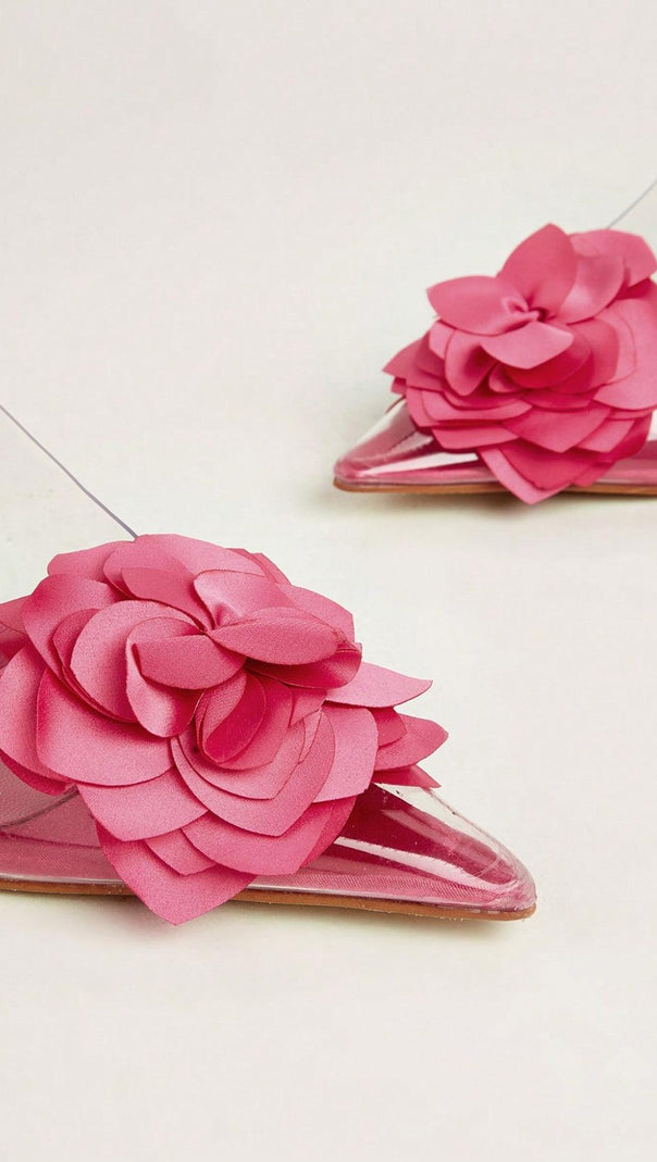 AIIZIE PINK FLOWER DECOR HEELS - product image