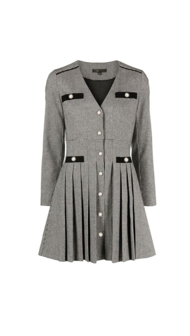 AIIZIE PLAID PLEATED SKIRT DRESS - product image
